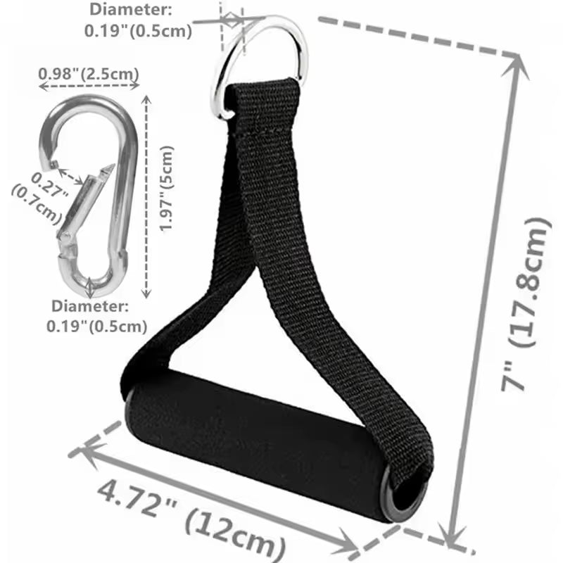 Gym Handle Extra Wide Foam Grips for Fitness Crossfit Lifting Pulling Workout Heavy Duty D-Ring Pull Rope Cable Tube Accessories