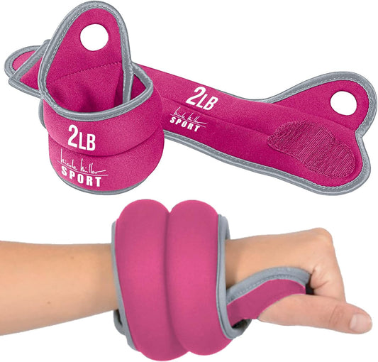 "Nicole Miller Wrist Weight Sets Thumblock Hand Weights Sets for Women 2Lb Each, 4Lb Pair Total"