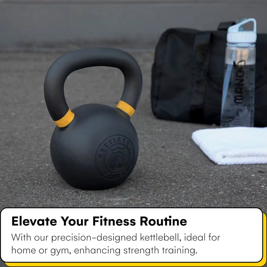 Powder Coated Kettlebell Weights - 9-97 Lb Strength Training Kettlebells for Men and Women - Hand Weights Workout Gym Equipment