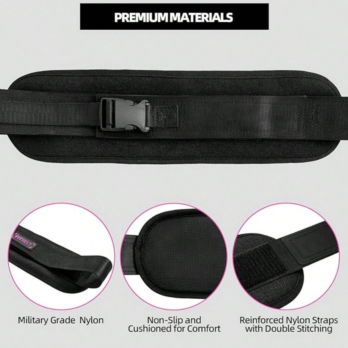 Exercise Hip Thrust Belt for Dumbbells, Weights, Kettlebells Booty Band for Gym