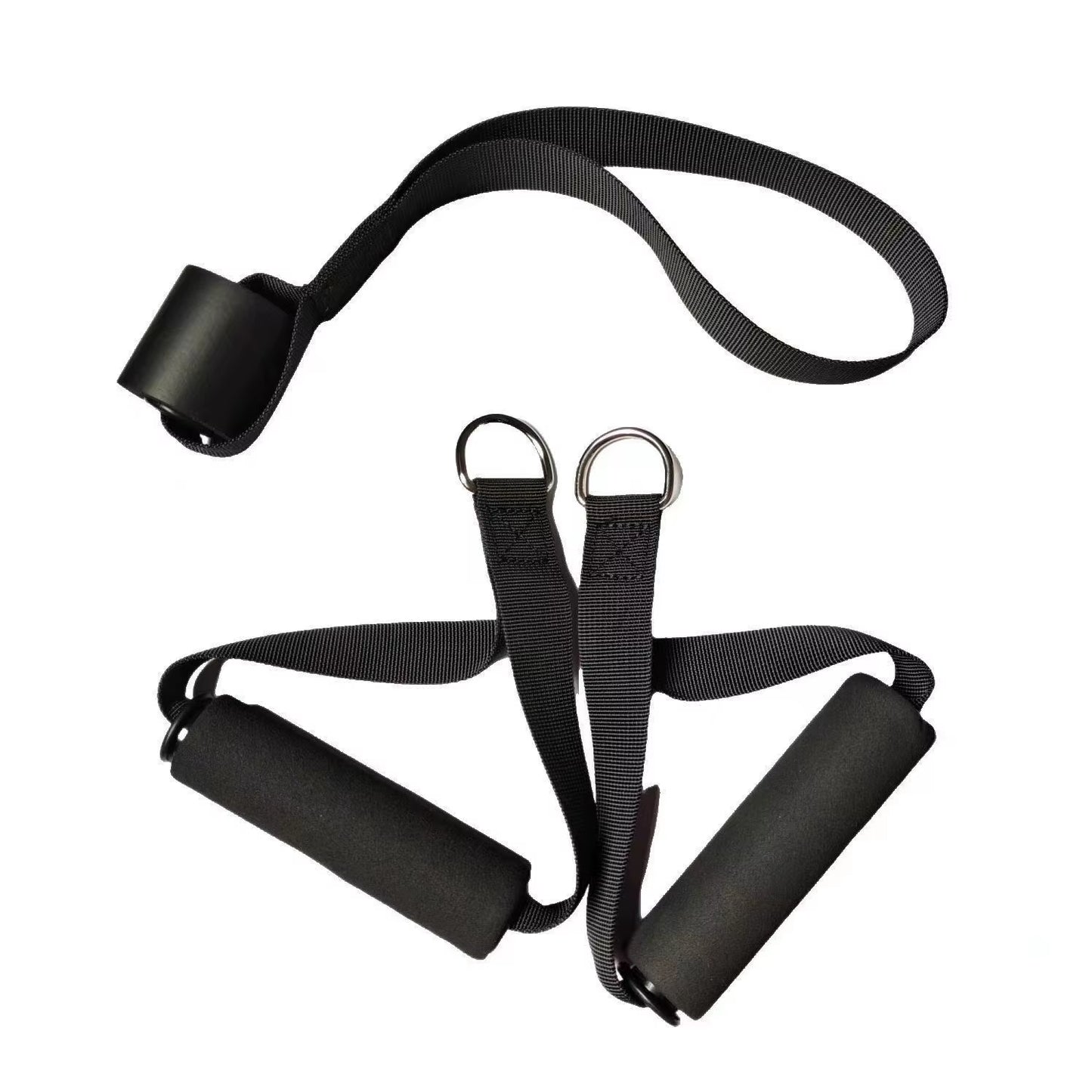Gym Handle Extra Wide Foam Grips for Fitness Crossfit Lifting Pulling Workout Heavy Duty D-Ring Pull Rope Cable Tube Accessories