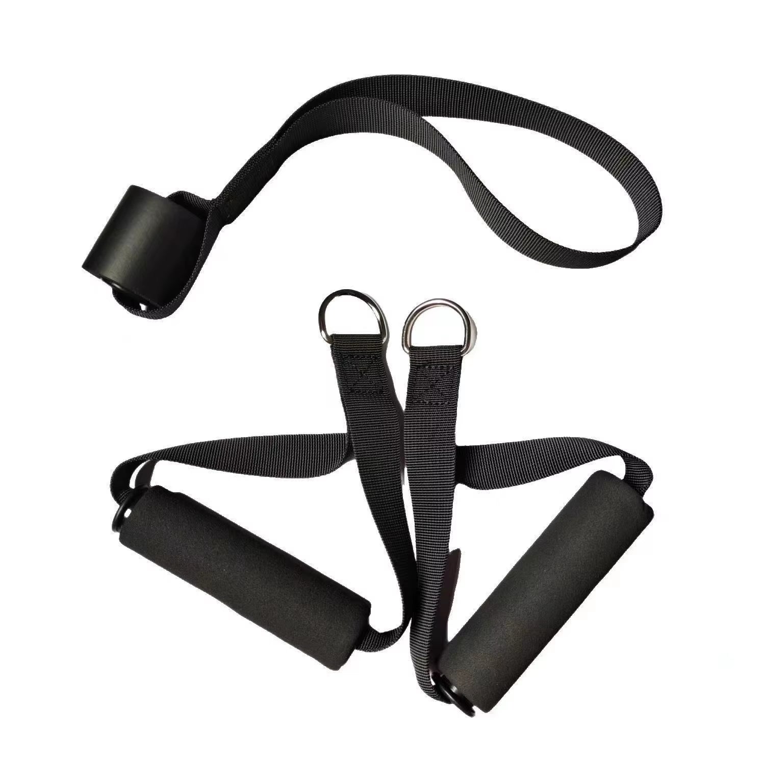 Gym Handle Extra Wide Foam Grips for Fitness Crossfit Lifting Pulling Workout Heavy Duty D-Ring Pull Rope Cable Tube Accessories