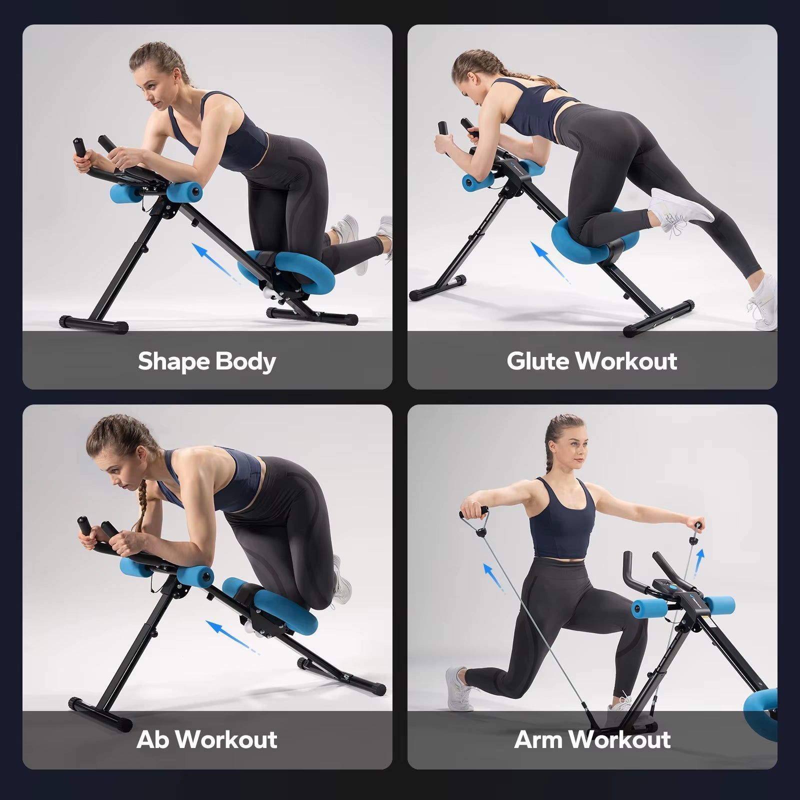 Ab Machine Adjustable Trainer Workout Foldable Knee Protection Abdominal Exercise Machine Core Ab Exercise System Trainer
