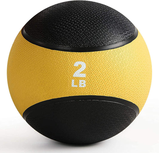 Weighted Medicine Ball - Non-Slip Rubber Shell & Dual Texture Grip - Workout Exercise Ball for Core Strength, Balance Training, Coordination Fitness - Multiple Weights & Colors