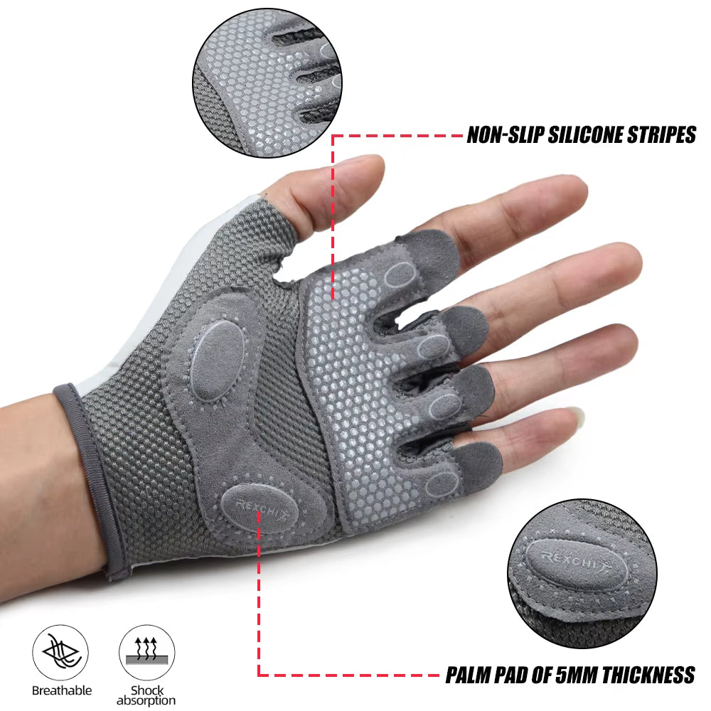 1Pair Breathable Workout Gloves for Women & Men - No More Sweaty & Full Palm Protection Gym Exercise, Cycling， Fitness, Pull-Ups