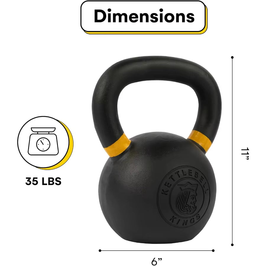 Powder Coated Kettlebell Weights - 9-97 Lb Strength Training Kettlebells for Men and Women - Hand Weights Workout Gym Equipment