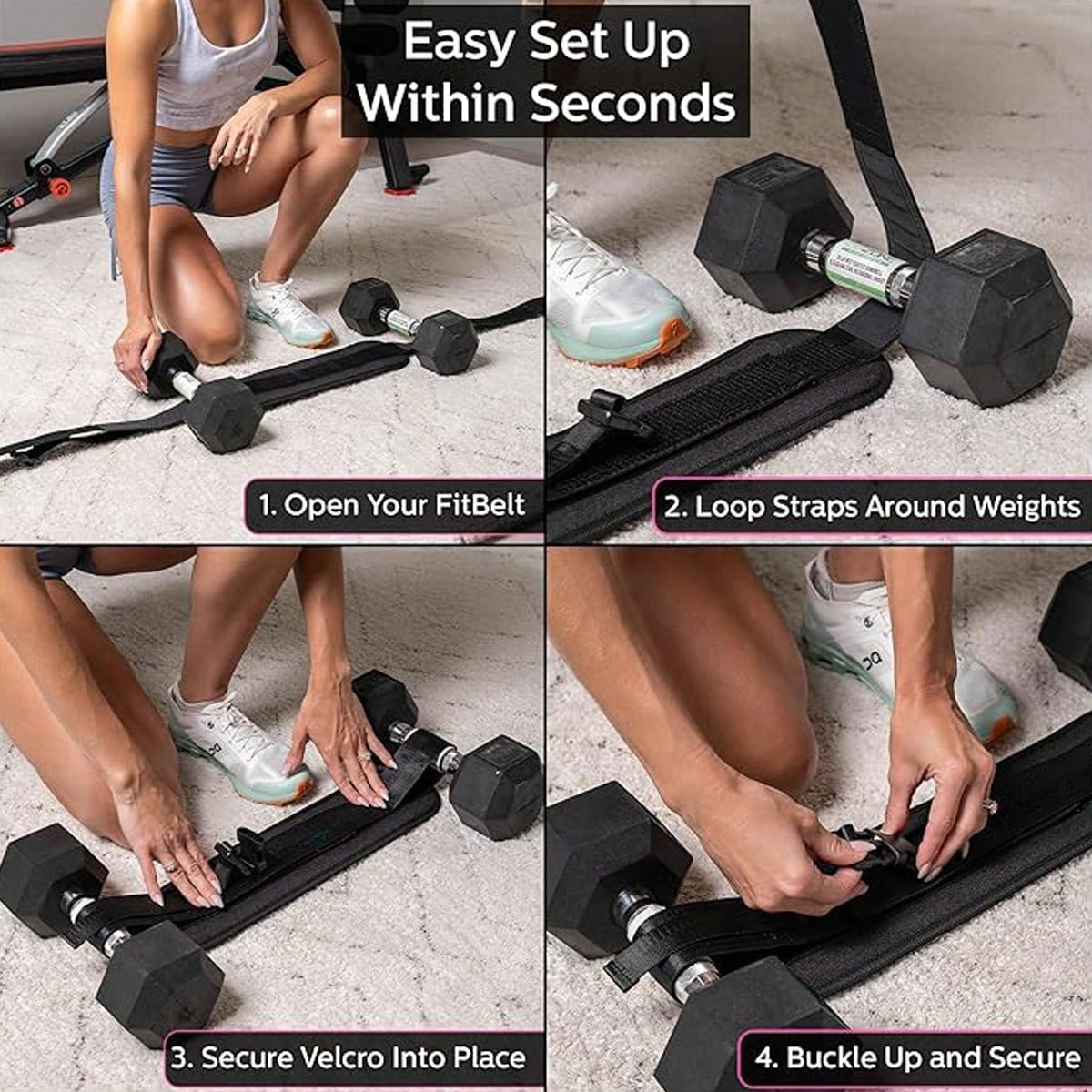 Exercise Hip Thrust Belt for Dumbbells, Weights, Kettlebells Booty Band for Gym