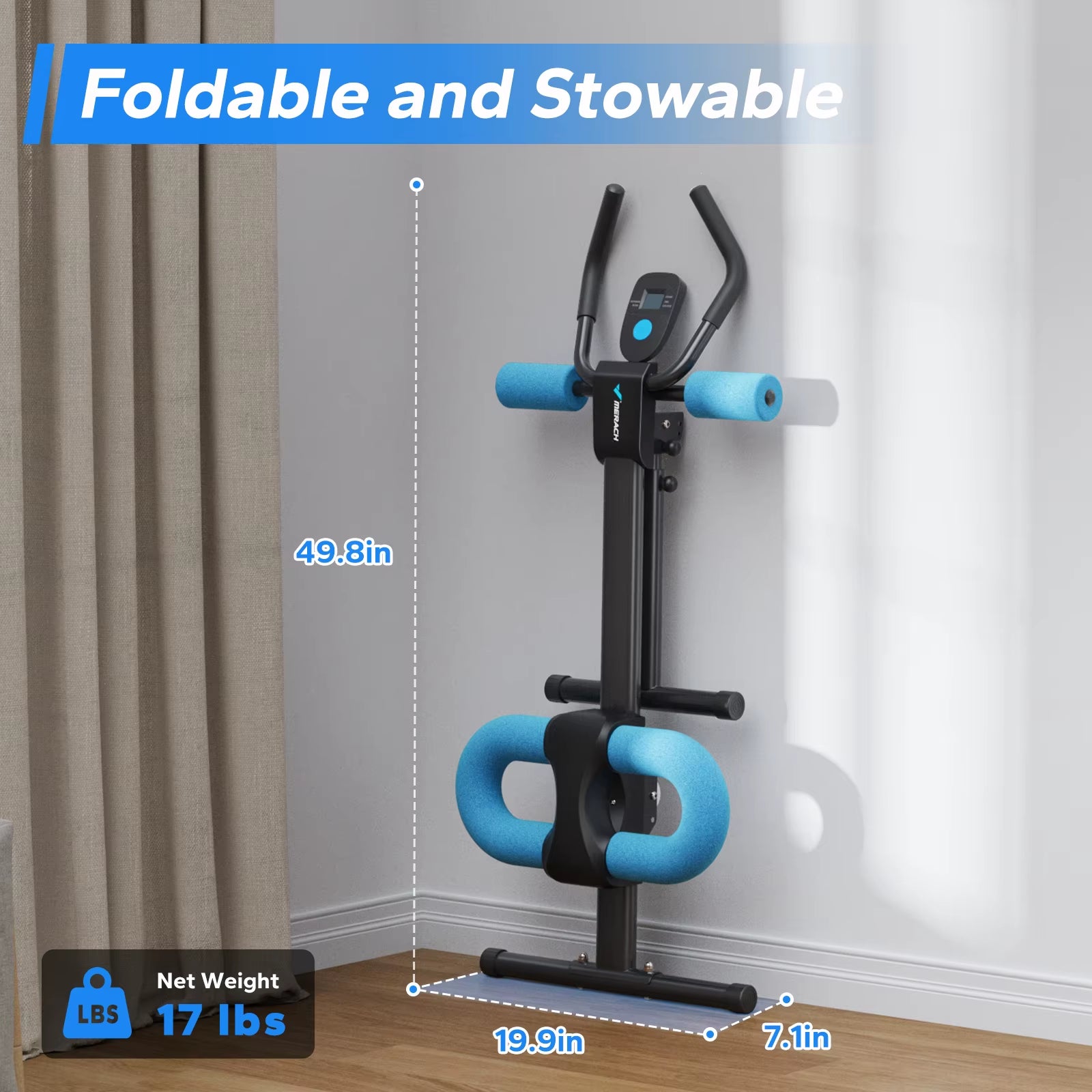 Ab Machine Adjustable Trainer Workout Foldable Knee Protection Abdominal Exercise Machine Core Ab Exercise System Trainer