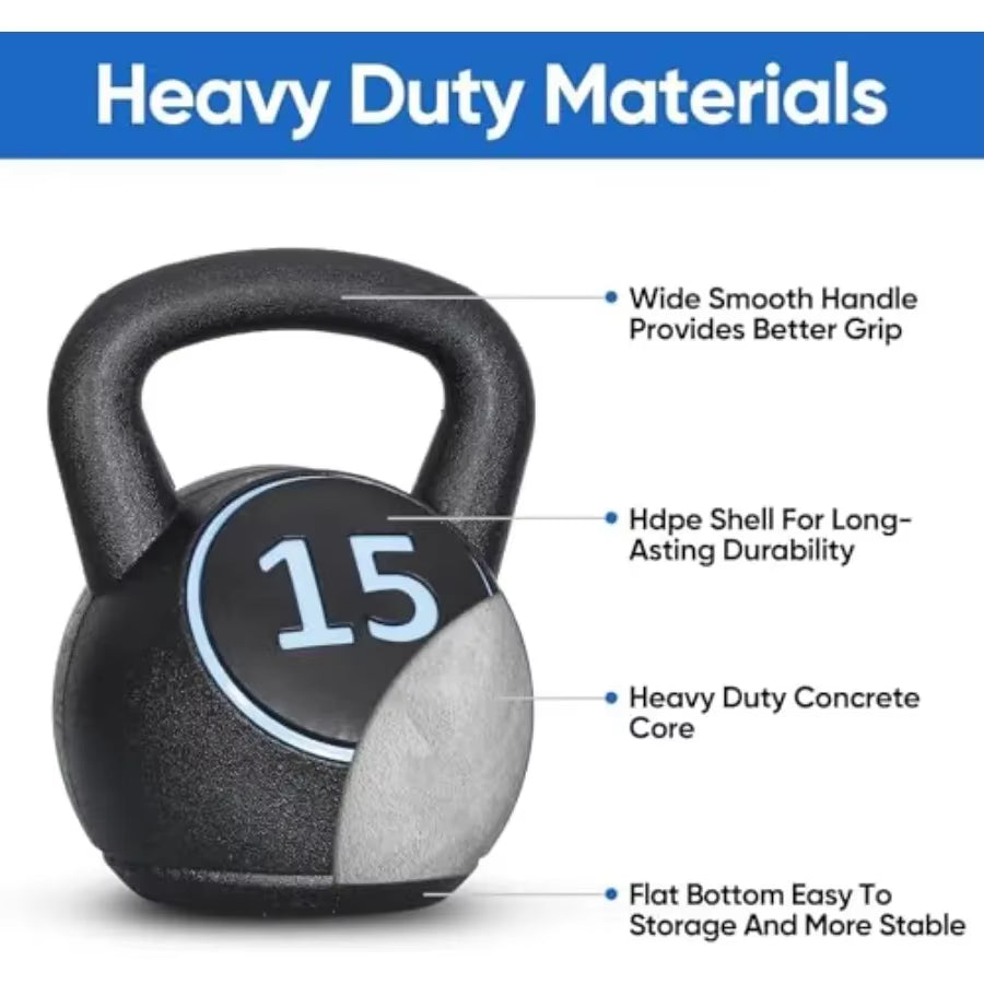 4Piece Kettlebell Set with 5Lb 10Lb 15Lb 20Lb Weights for Home Gym Use Full Body Strength Training Equipment Ideal for Dumbbell