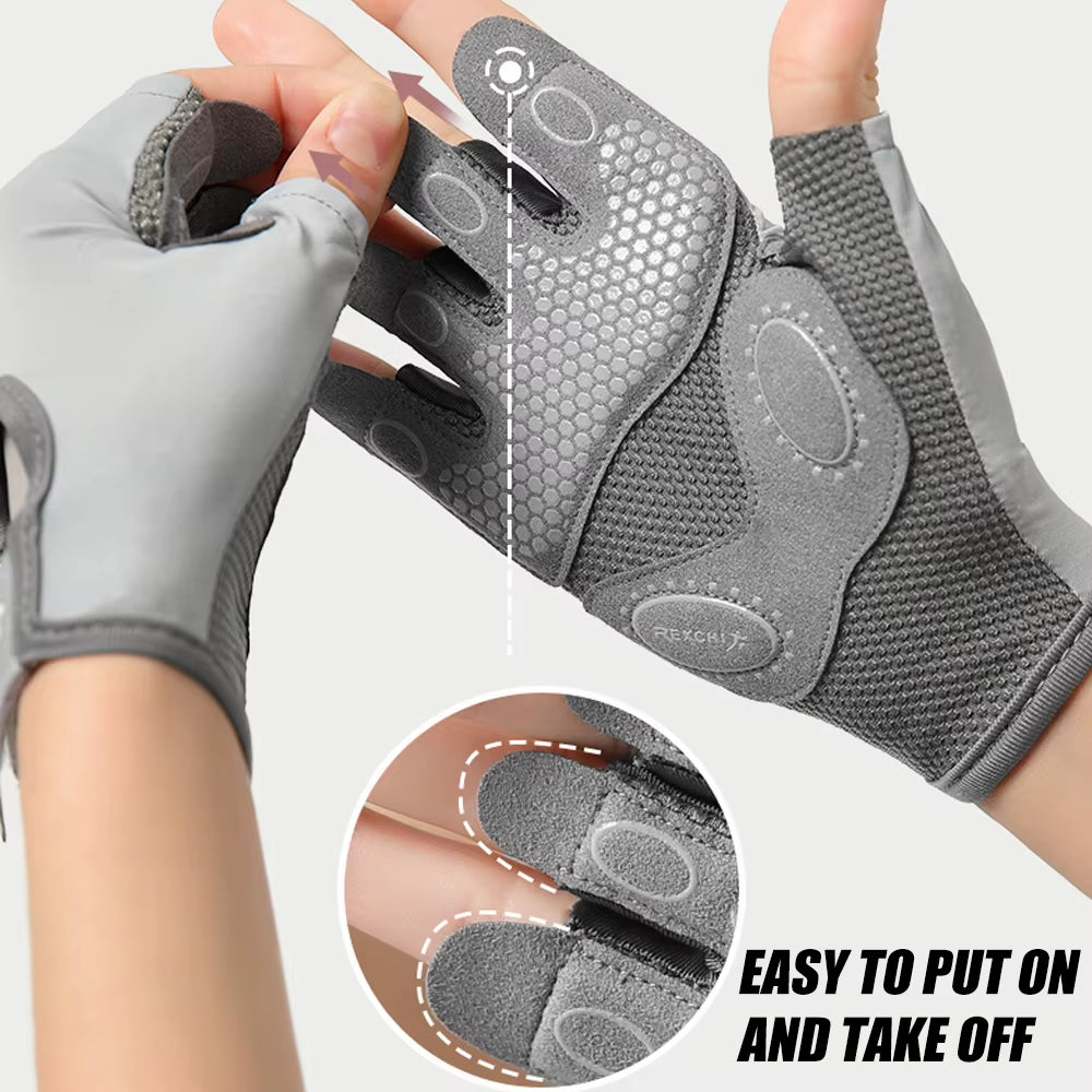 1Pair Breathable Workout Gloves for Women & Men - No More Sweaty & Full Palm Protection Gym Exercise, Cycling， Fitness, Pull-Ups