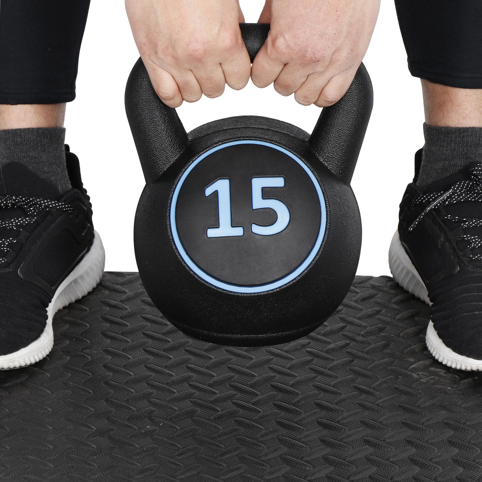 3-Piece Kettlebell Set with Storage Rack Exercise Fitness Weights Indoor Gym